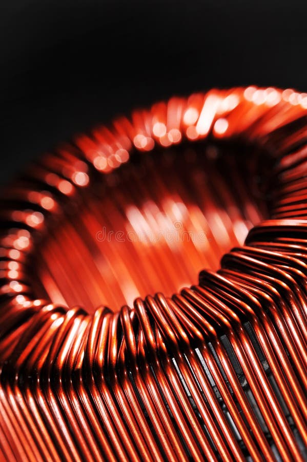 Copper inductor stock image. Image of winding, reactor 40520489