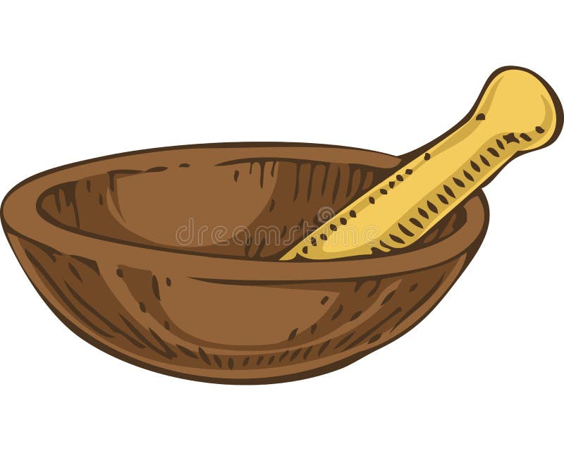 Copper Mortar and Pestel stock vector. Illustration of crushing 128777112