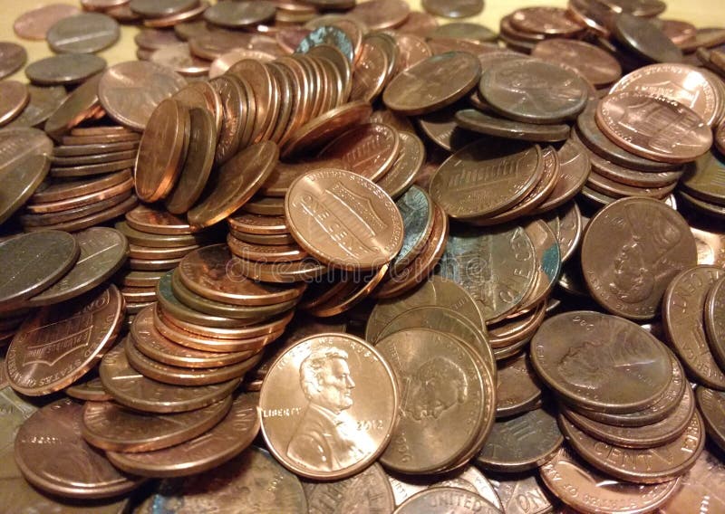 Copper Pennies, American Money, Spare Change, One Cent Coins