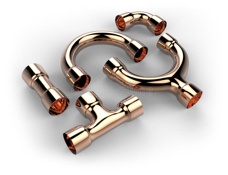 3d Copper Pipe Letters and Numbers Stock Illustration Illustration of