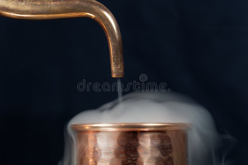 Copper pipe with steam