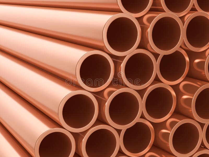 Copper pipes stock illustration. Illustration of tube 87742566