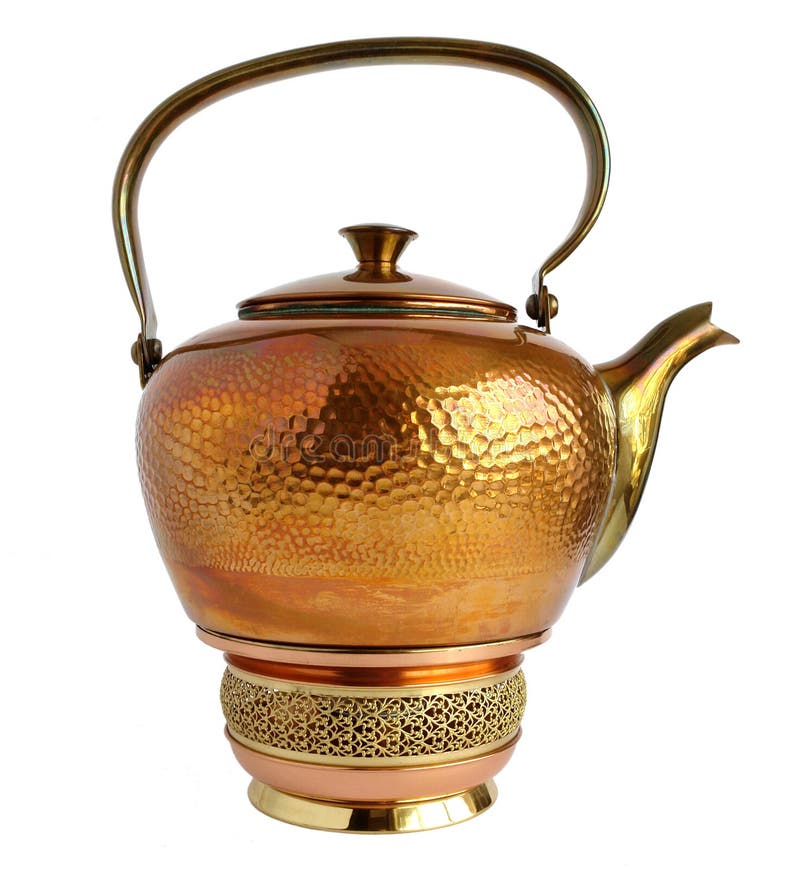 Old Copper Teapot stock image. Image of style, brass 33921793