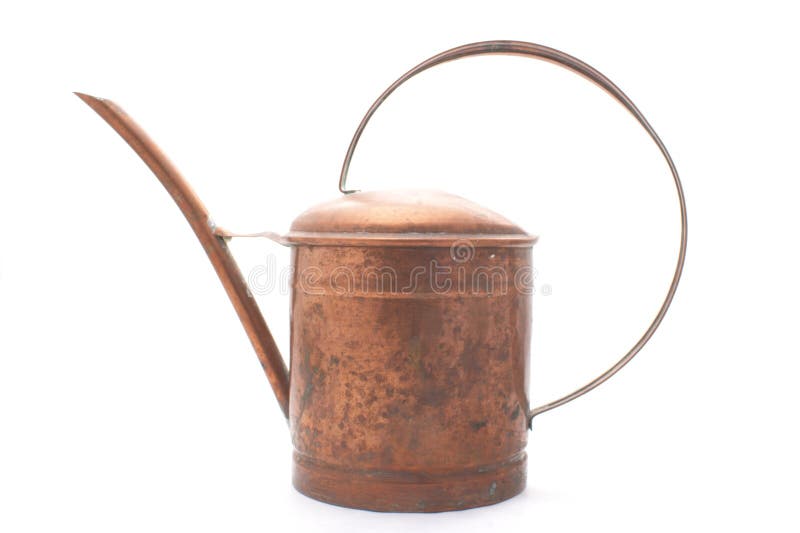 Old copper watering can stock image. Image of rusty, bucket 26374541