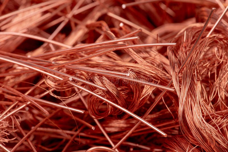 Copper wire raw materials stock image. Image of gold 164153097