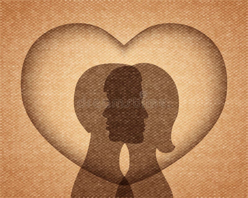 Coppie nelle siluette di amore illustrazione vettoriale Coppie nelle siluette di amore illustrazione vettoriale