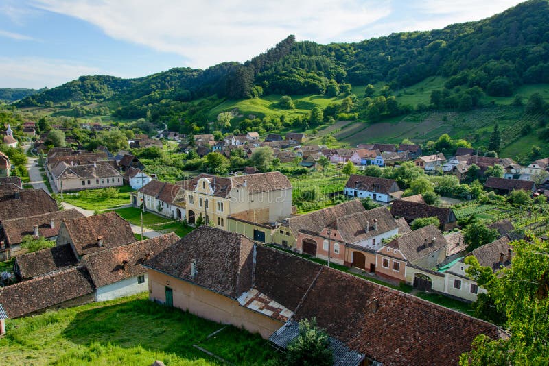Copsa Mare saxon village with his fortified church, near Biertan, Sibiu county, Transylvania, Romania. Copsa Mare is a medieval saxon village near Biertan stock images Copsa Mare saxon village with his fortified church, near Biertan, Sibiu county, Transylvania, Romania. Copsa Mare is a medieval saxon village near Biertan stock images