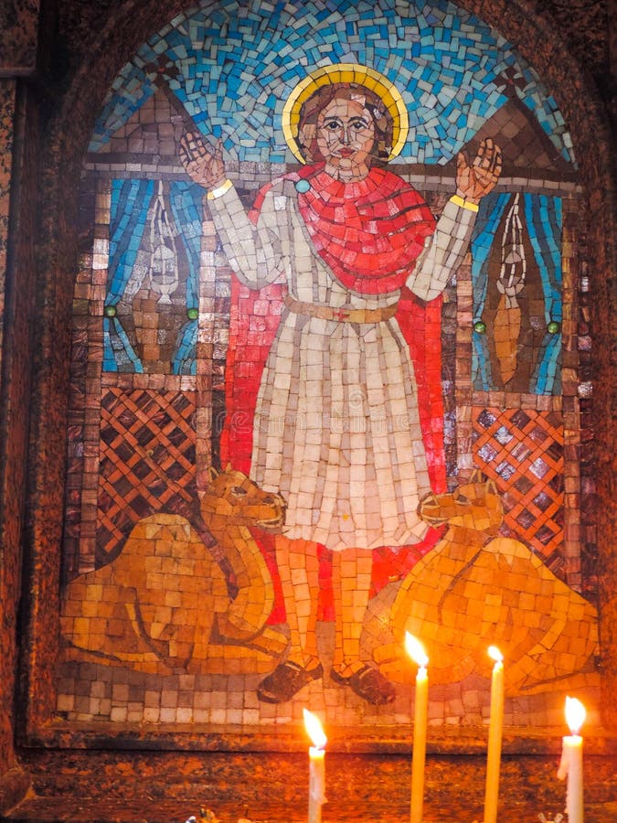 Inside coptic church royalty free stock photo