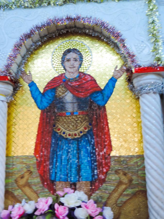 Inside coptic church stock photography