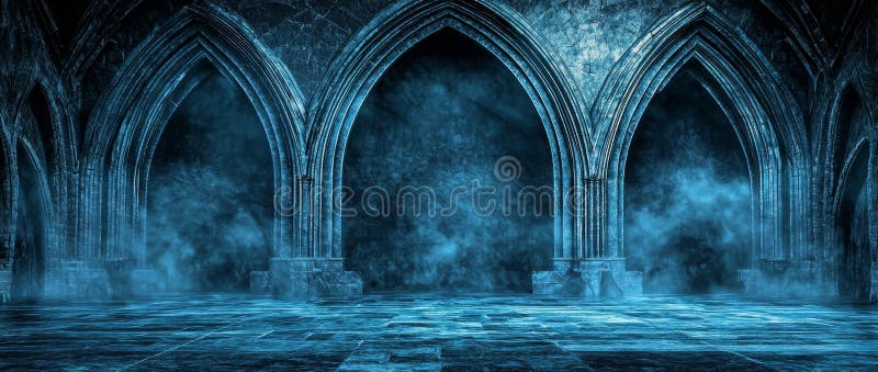 Copy or design elements can be added to this Gothic backdrop with a mysterious tone. AI generated