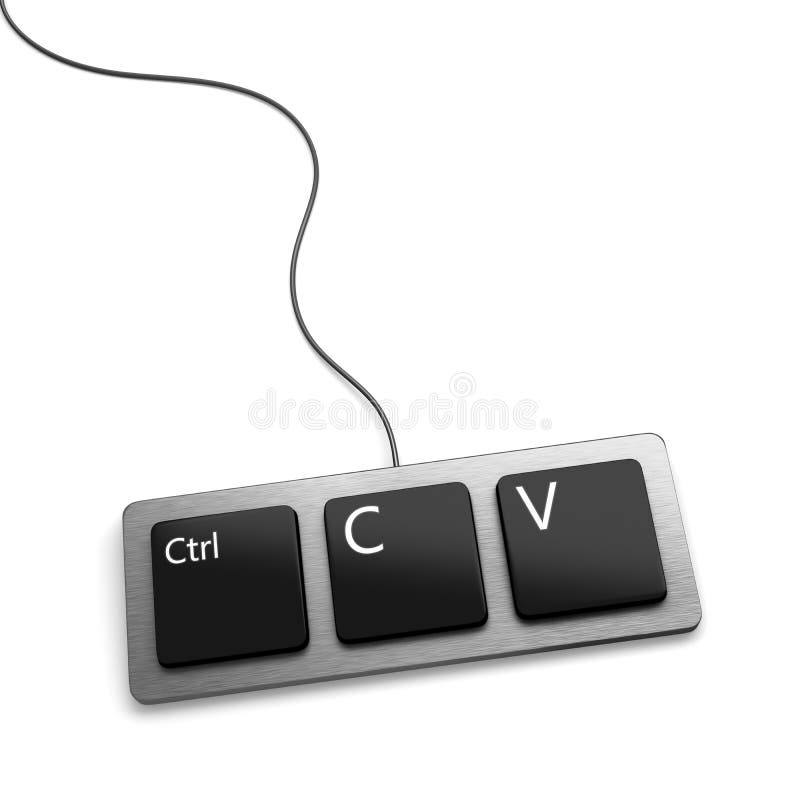 Copy paste keyboard (plagiarist tool) royalty free illustration