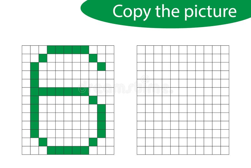 Copy the Picture, Pixel Art, Number 6 Cartoon, Drawing Skills Training