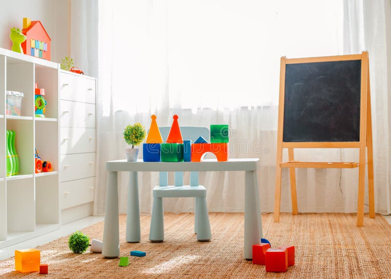 Copy the space of an empty wall in a simple children s room with a white wooden floor and a large and light window