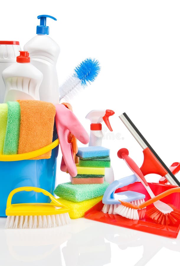 Copy space image of cleaning accessories