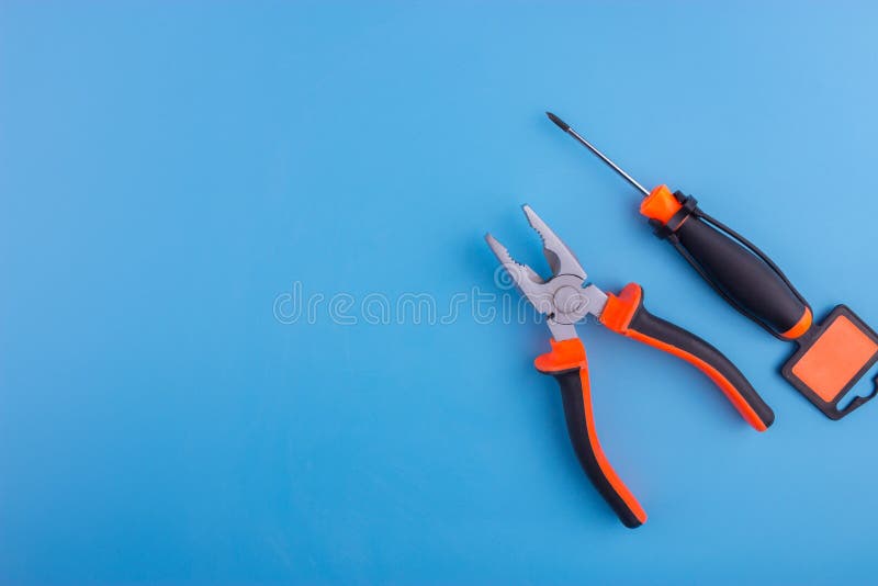 Copy space image of tin snips gripping tongs nippers stock photos Copy space image of tin snips gripping tongs nippers stock photos