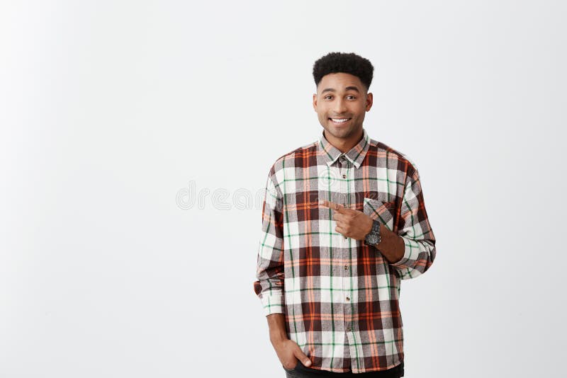 Copy Space. Portrait of Young Attractive Tan-skinned Cheerful Guy with ...