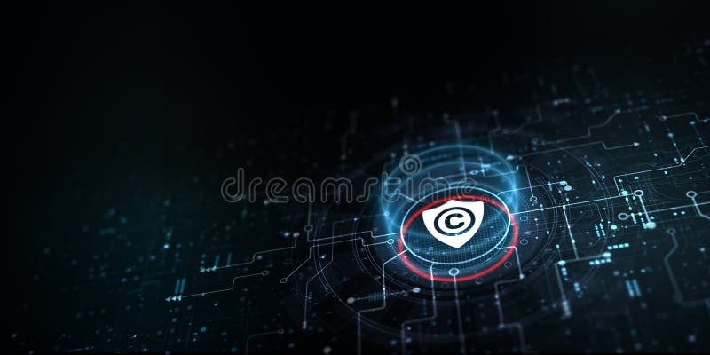 Copyright Concept: Protecting Creative Works and Intellectual Property Rights stock illustration