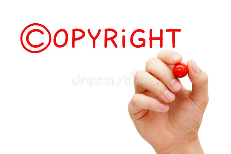 Copyright Concept Red Marker stock images