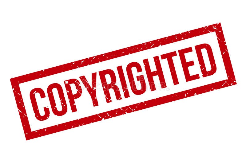 Copyrighted Red Grunge Round Stamp Stock Vector Illustration of