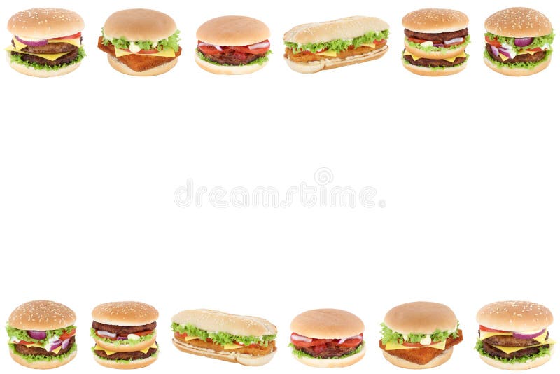 Copyspace de la frontera de los alimentos de preparación rápida de la hamburguesa del cheeseburger de la hamburguesa foto de archivo libre de regalías Copyspace de la frontera de los alimentos de preparación rápida de la hamburguesa del cheeseburger de la hamburguesa foto de archivo libre de regalías