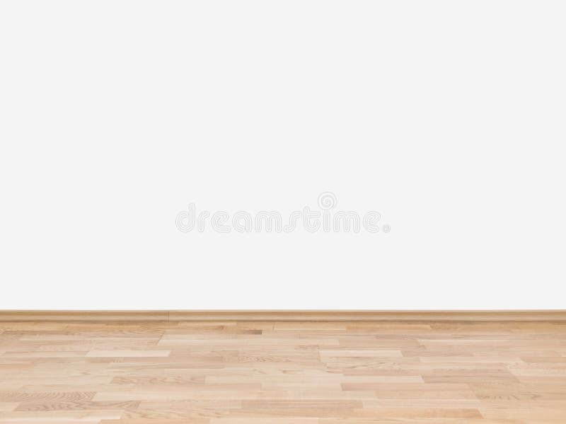 Pusta biel ściana z drewnianą podłoga