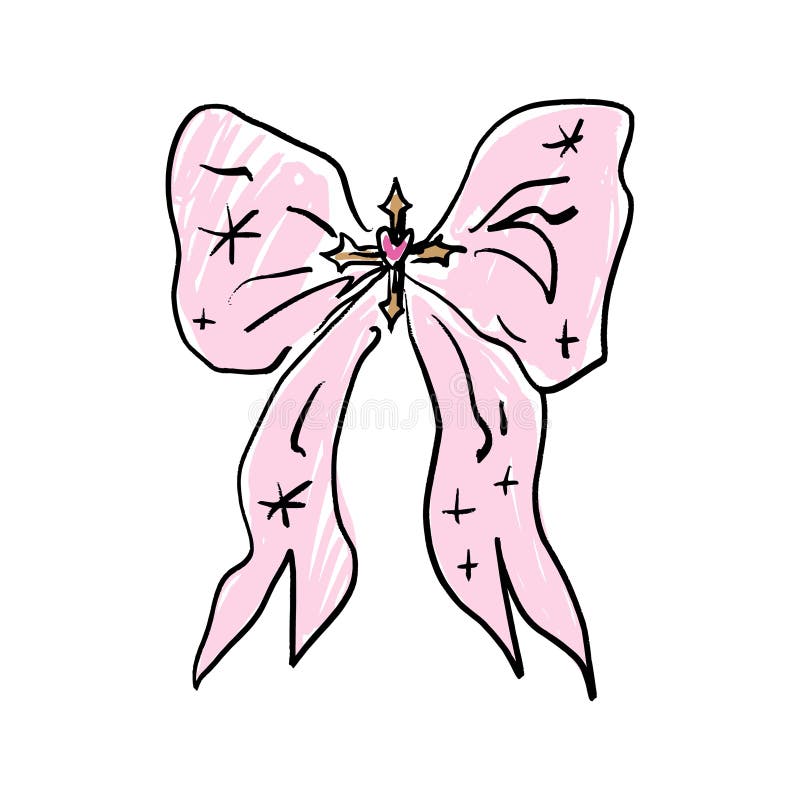Coquette pastellfarben hübsch charmante Vektor Clipart Illustration cute doodle Haar Zubehör isolierte Dekoration boho vektor abbildung