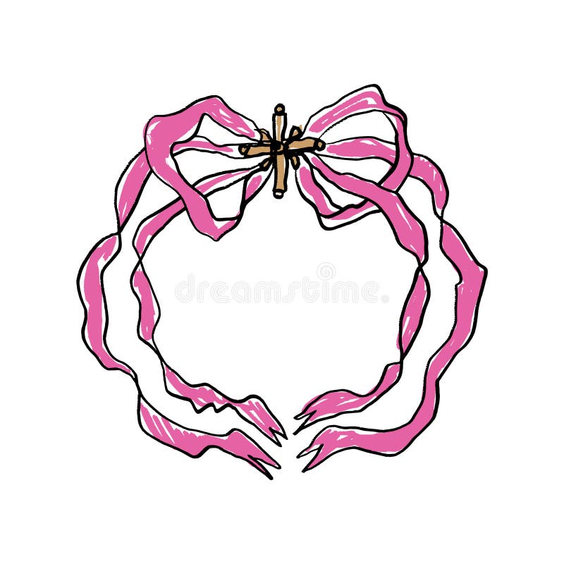 Coquette Pastellpink hübsch charmante Vektor Clipart Illustration Bundle cute Doodle Haar Accessoires Dekoration boho setzen stock abbildung
