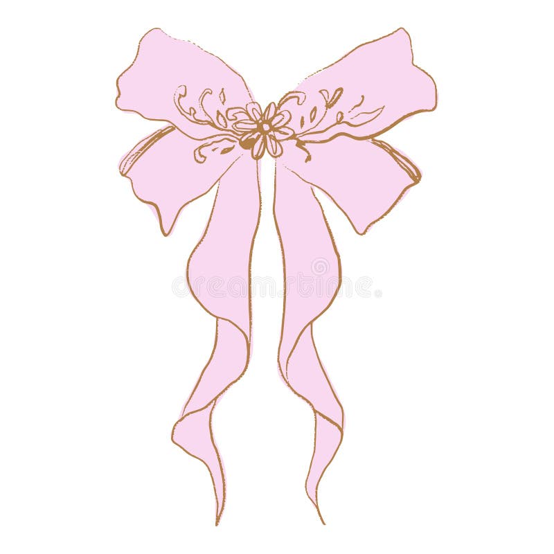 Coquette pastellrosa Bug hübsche Vektor Clipart Illustration cute doodle Haar Accessoires Dekor boho flach vektor abbildung