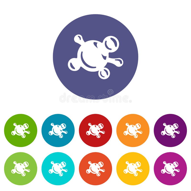 Cor ajustada ícones do vetor da biologia da molécula ilustração do vetor