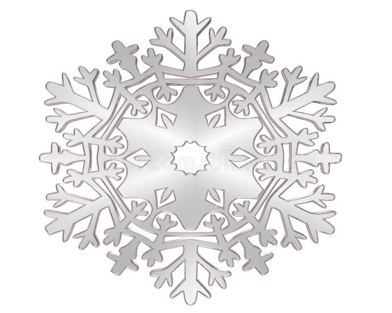 Cor da prata do floco de neve do inverno em um fundo branco ilustração do vetor Cor da prata do floco de neve do inverno em um fundo branco ilustração do vetor