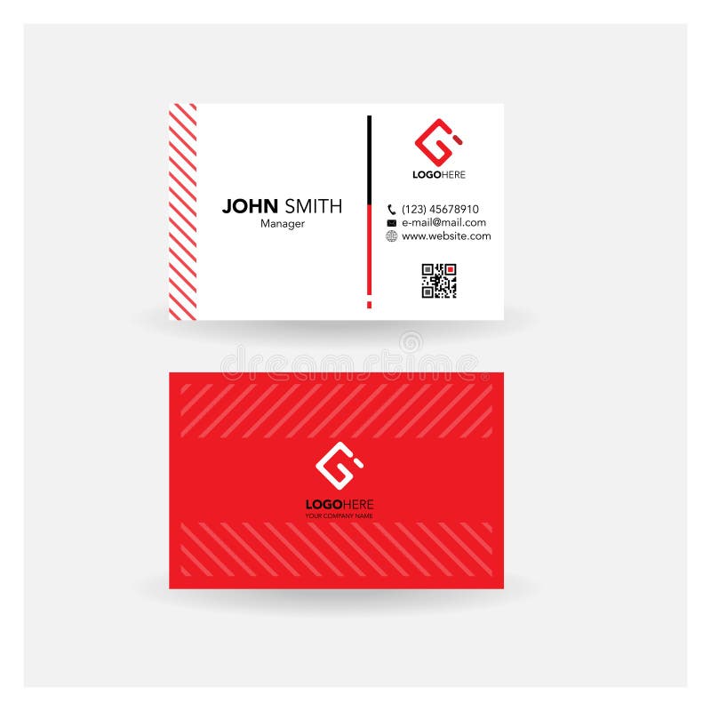 Cor design_red simples do cartão de nome do cartão ilustração royalty free Cor design_red simples do cartão de nome do cartão ilustração royalty free