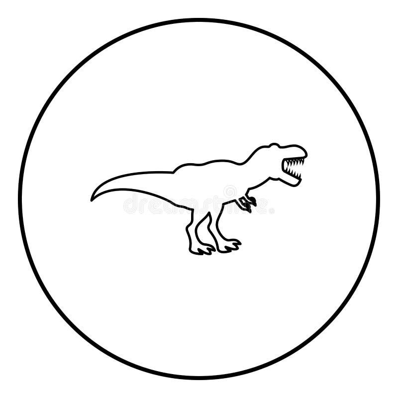 Dinossauro tiranossauro t rex ícone cor preta ilustração estilo