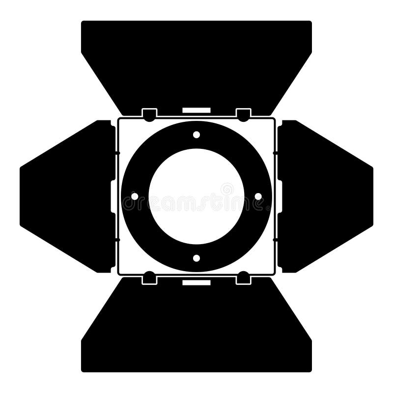 Cor do preto do ícone do conceito da luz do projetor da lâmpada do ponto do equipamento do filme do projetor da opinião dianteira ilustração do vetor Cor do preto do ícone do conceito da luz do projetor da lâmpada do ponto do equipamento do filme do projetor da opinião dianteira ilustração do vetor