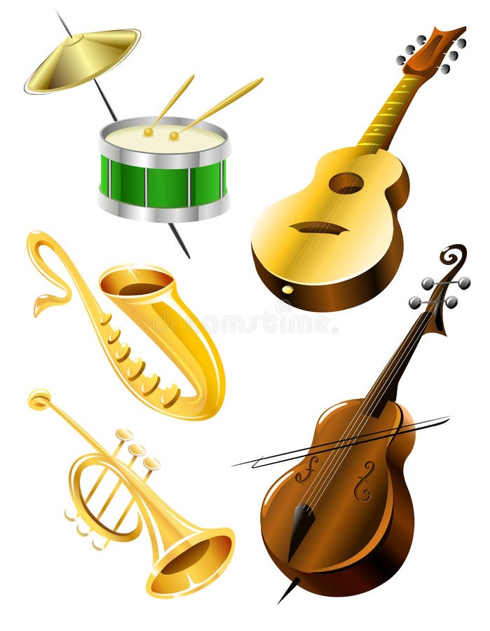 Cores de instrumentos musicais ilustração stock