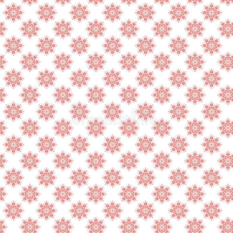 Coral Geometric Pattern on White Background, Geometric Ornament Pattern