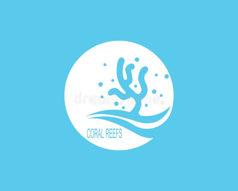 Coral Reefs Logo Design Vector Illustration Stock Vector Illustration