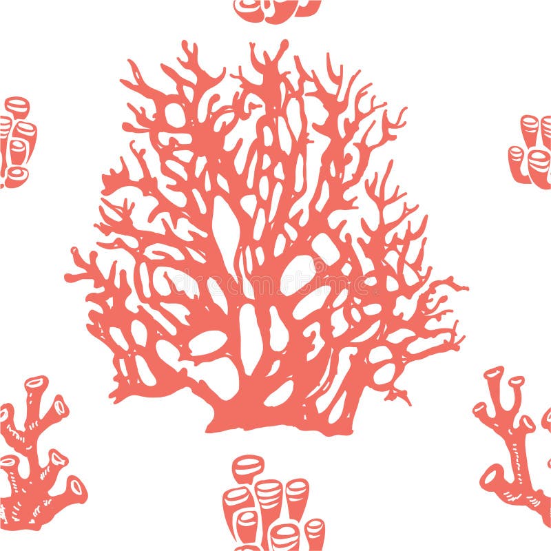 Coral seamless pattern. Living coral vector illustration Coral seamless pattern. Living coral vector illustration