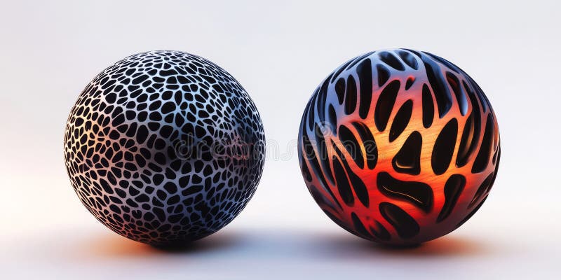 Coral spherical carbon textures featuring vibrant, smooth patterns. A bold and dynamic modern stock photo