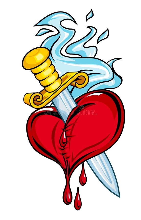 Corazón Con La Espada Y Las Alas Ilustración del Vector - Ilustración de  muerte, sostenido: 22500216