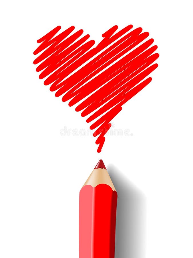 Corazón dibujado en lápiz stock de ilustración. Ilustración de forma -  37881660