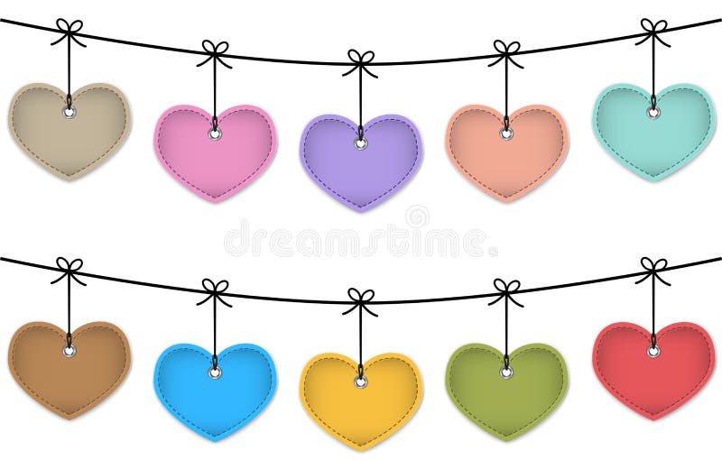 Corazones colgantes stock de ilustración Corazones colgantes stock de ilustración