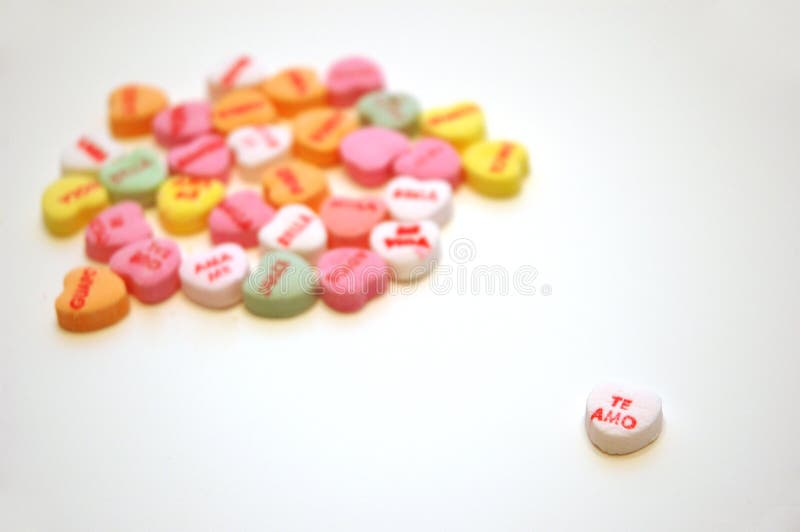 Corazones de la conversación de las tarjetas del día de San Valentín de Te Amo fotografía de archivo Corazones de la conversación de las tarjetas del día de San Valentín de Te Amo fotografía de archivo