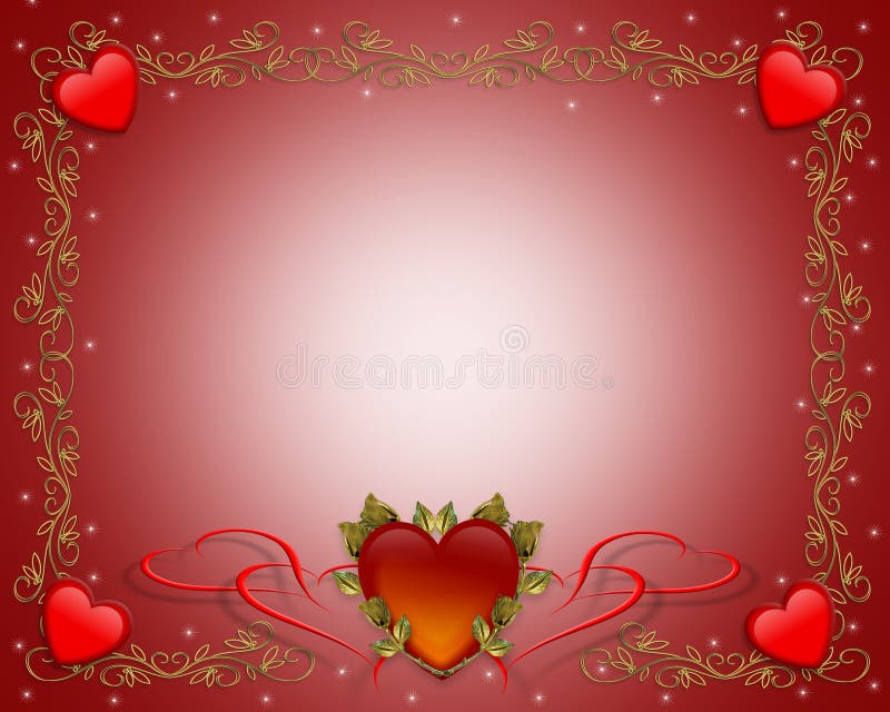 Corazones de la frontera de la tarjeta del día de San Valentín libre illustration Corazones de la frontera de la tarjeta del día de San Valentín libre illustration