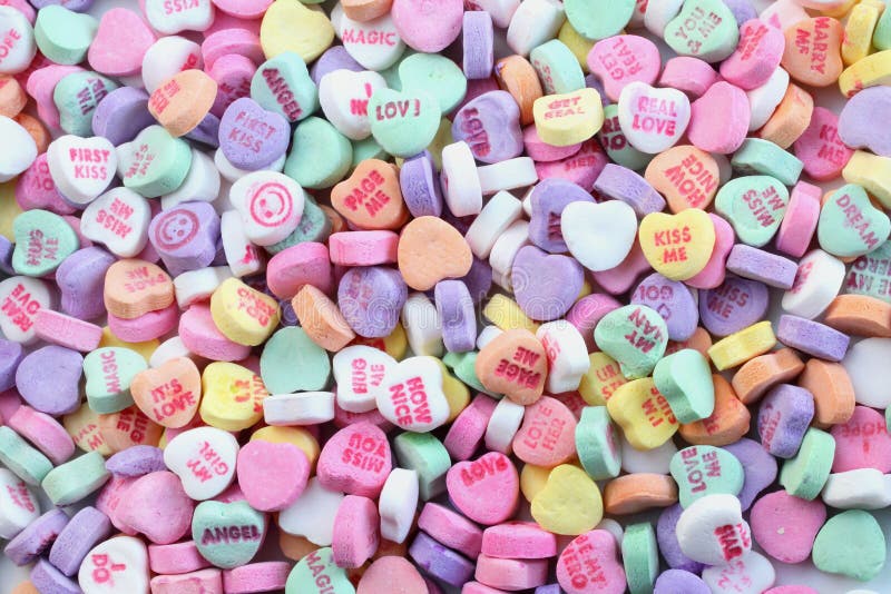 Corazones del caramelo del día de tarjetas del día de San Valentín