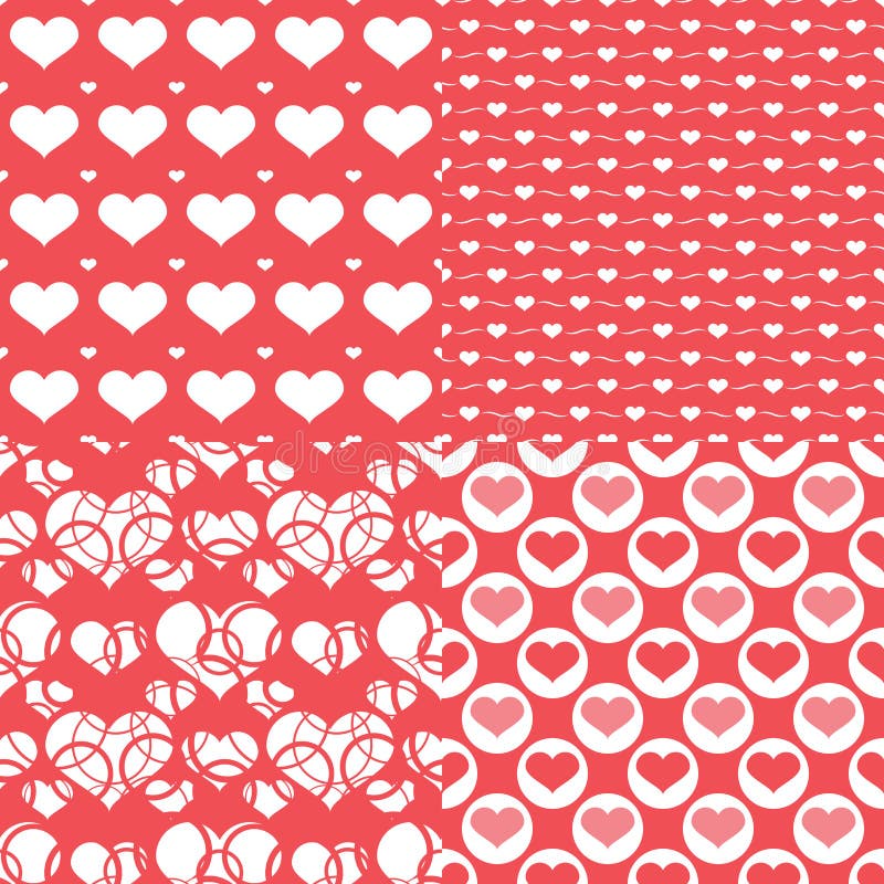 Corazones modelo inconsútil, fondo abstracto de la tarjeta del día de San Valentín ilustración del vector Corazones modelo inconsútil, fondo abstracto de la tarjeta del día de San Valentín ilustración del vector
