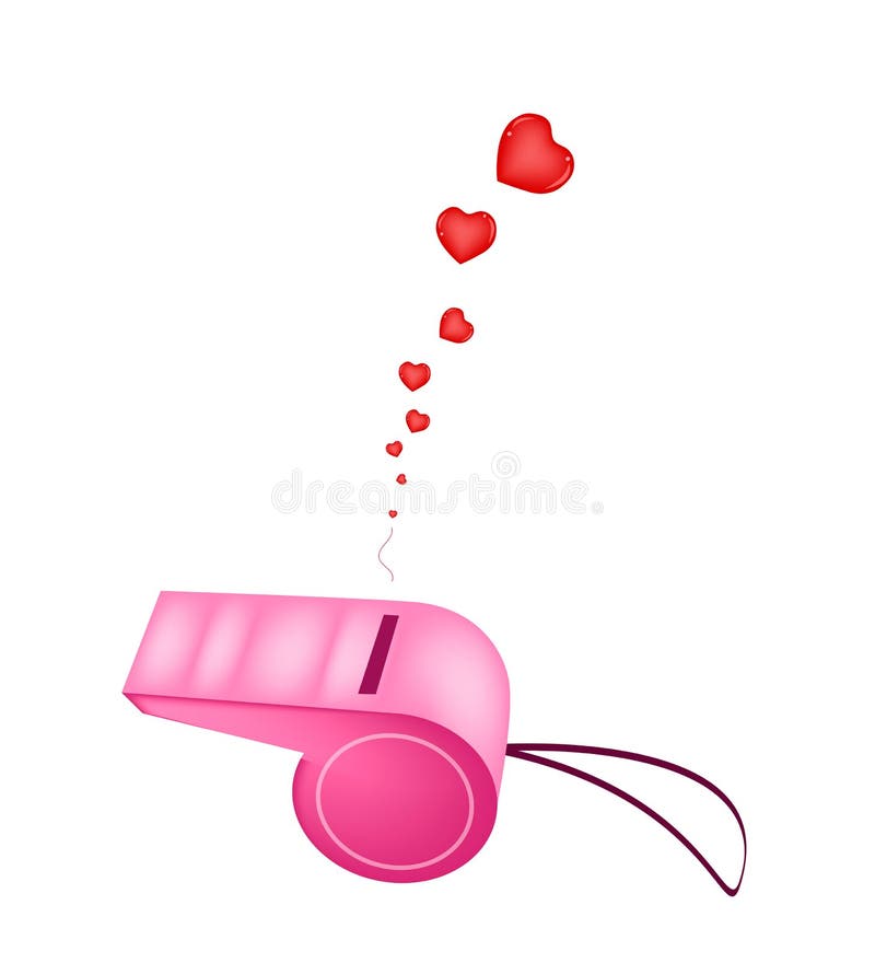 Corazones que soplan del silbido rosado en el fondo blanco libre illustration Corazones que soplan del silbido rosado en el fondo blanco libre illustration