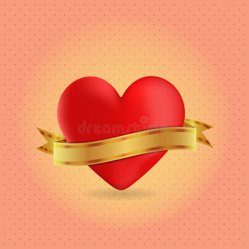 Corazón con la cinta en blanco stock de ilustración Corazón con la cinta en blanco stock de ilustración