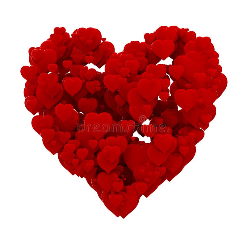 Corazón 3d hecho de corazones