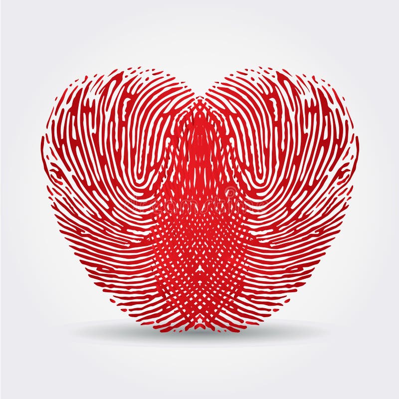 Corazón de la huella dactilar ilustración del vector Corazón de la huella dactilar ilustración del vector