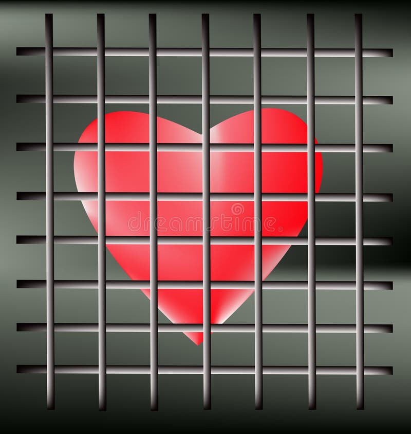 Corazón de la jaula ilustración del vector Corazón de la jaula ilustración del vector